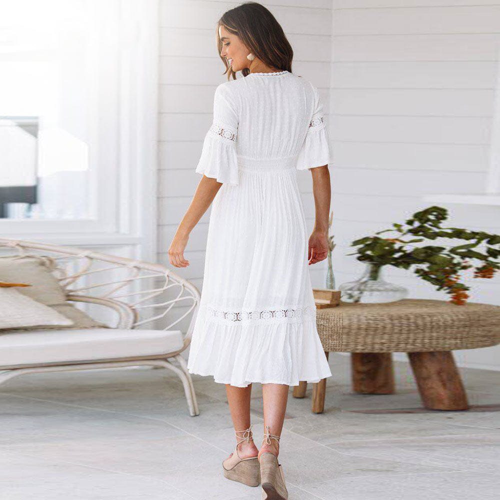 White Boho Dress