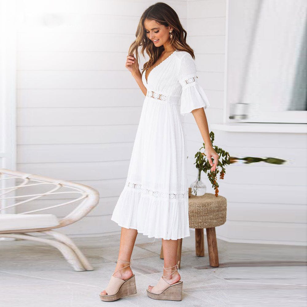 White Boho Dress
